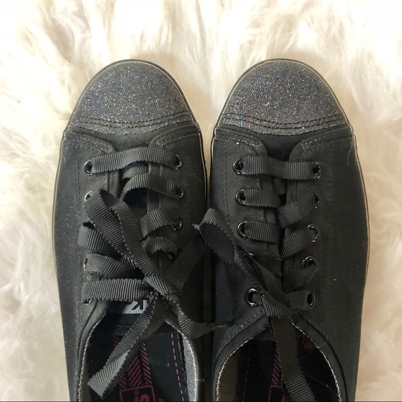 Keds Black Glitter Canvas Shoes‎ Sz 6.5 - Picture 3 of 6